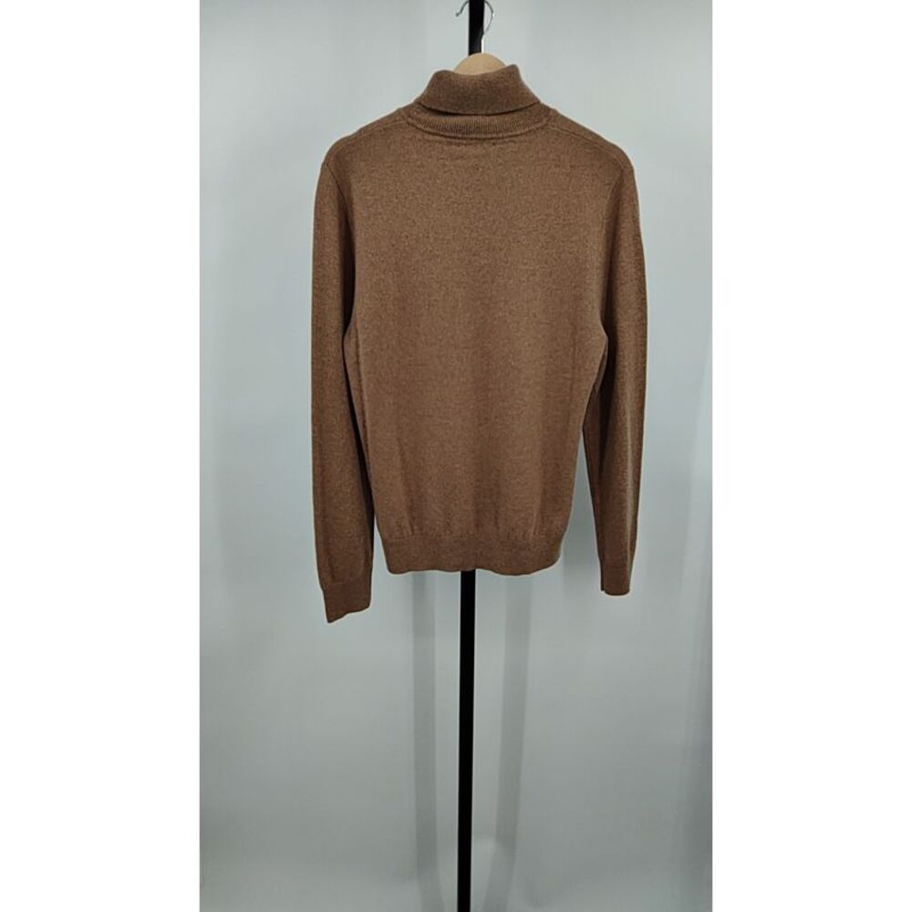 Quince Mongolian Cashmere Turtleneck Sweater Teak Sleeved Top L - Picture 2 of 2